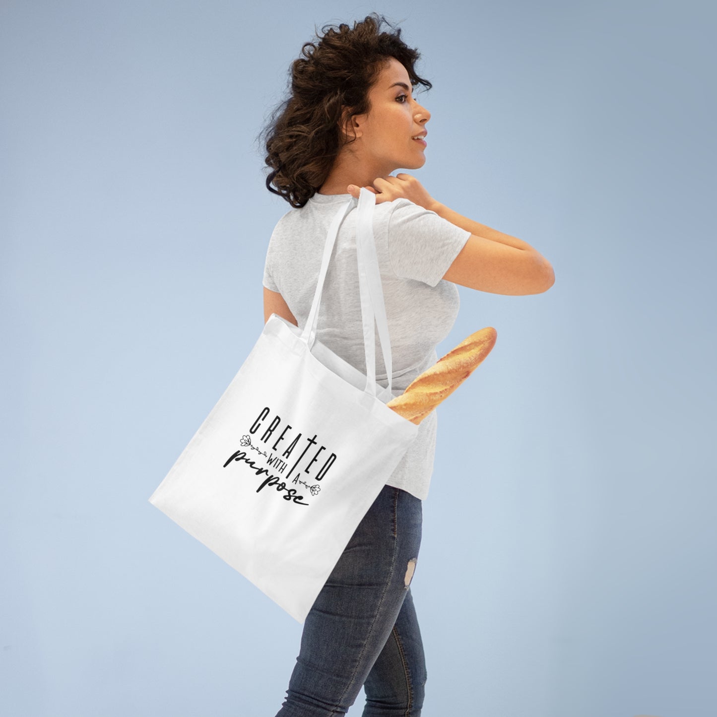 Created with a purpose tote bag