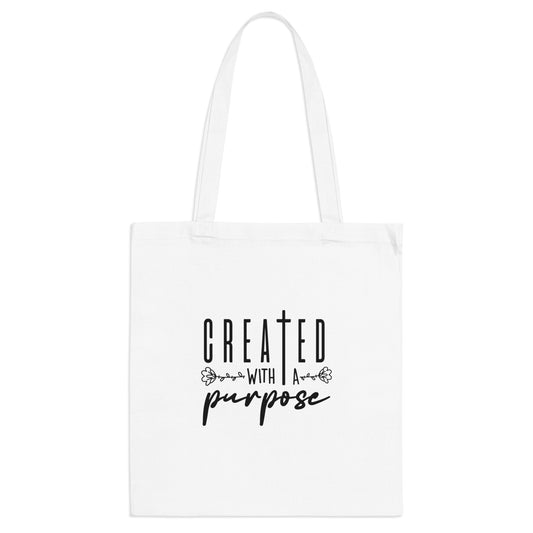 Created with a purpose tote bag